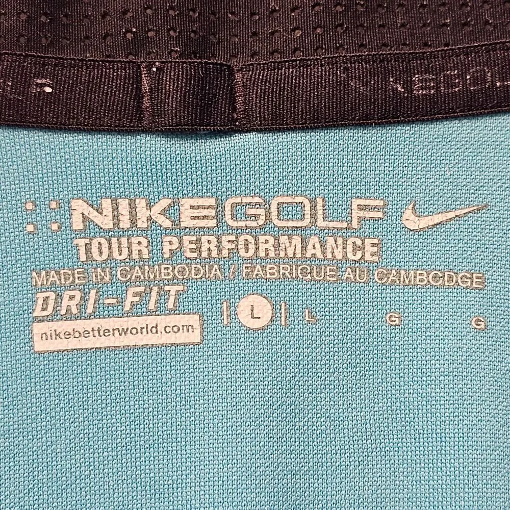 Nike Golf Tour Performance Short Sleeve Dri-Fit Polo Shirt Collared Blue Men's L